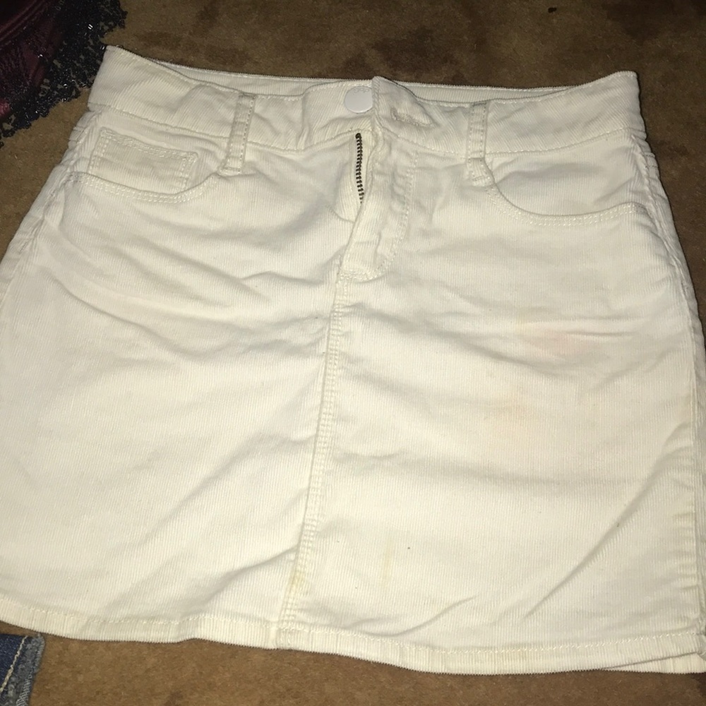 (kids) white jean skirt